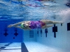 Elizabeth Stone, 17, of Grand Rapids swims backstroke at Ottawa Hills High School during practice. Despite being born with half a leg missing, Stone has been competing nationally in the U.S. Paralympics since 2002 and has won several medals, including the gold in 2006 at the Swimming World Championship in Durban, South Africa. 