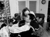 Lovell gives Hoffman a kiss before getting ready for bed at the end of the day.  \